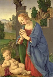 Die Jungfrau, die das Kind anbetet, 1490-1500
